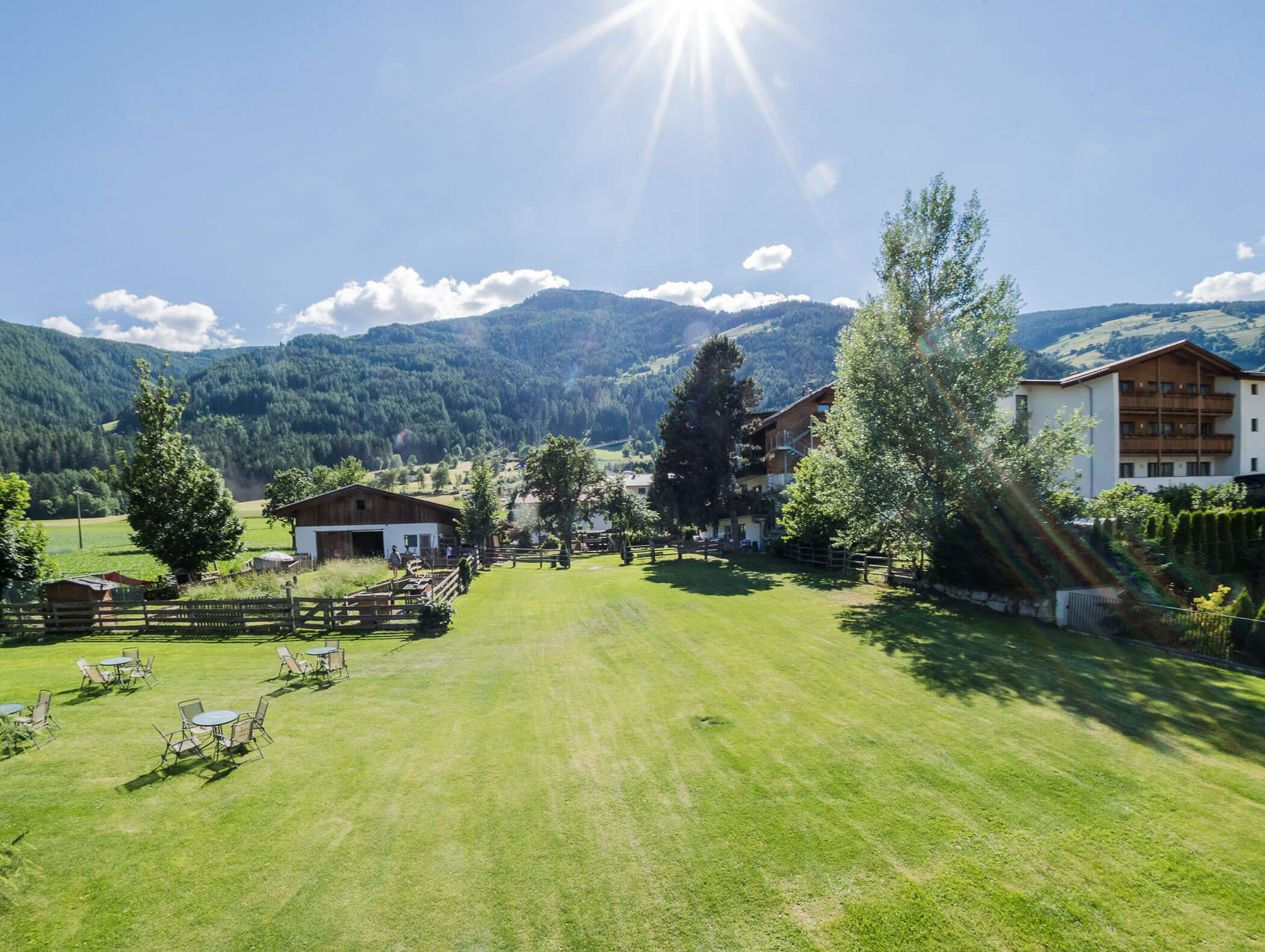 Garden in summer at the Wirtshaushotel Alpenrose